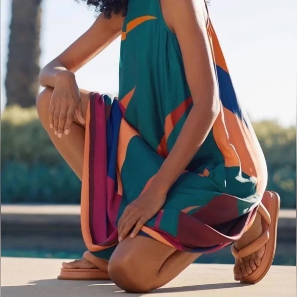 - Anthropologie X FARM RIO Halter Maxi Dress *-2 - Picture 4 of 11